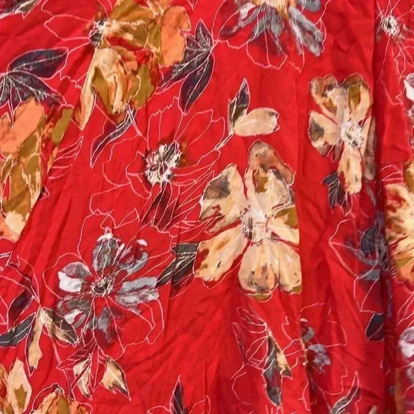 Free People All Eyes on You Mini Swing Dress Floral Red Size 2 - Picture 5 of 9